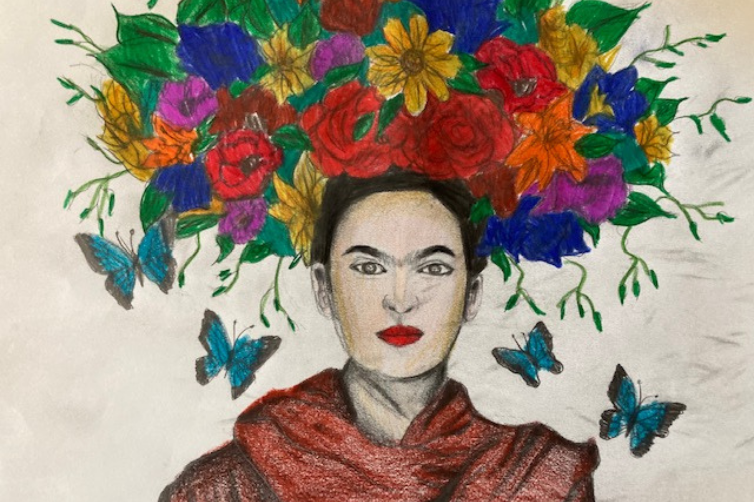 Frida with Bouquet