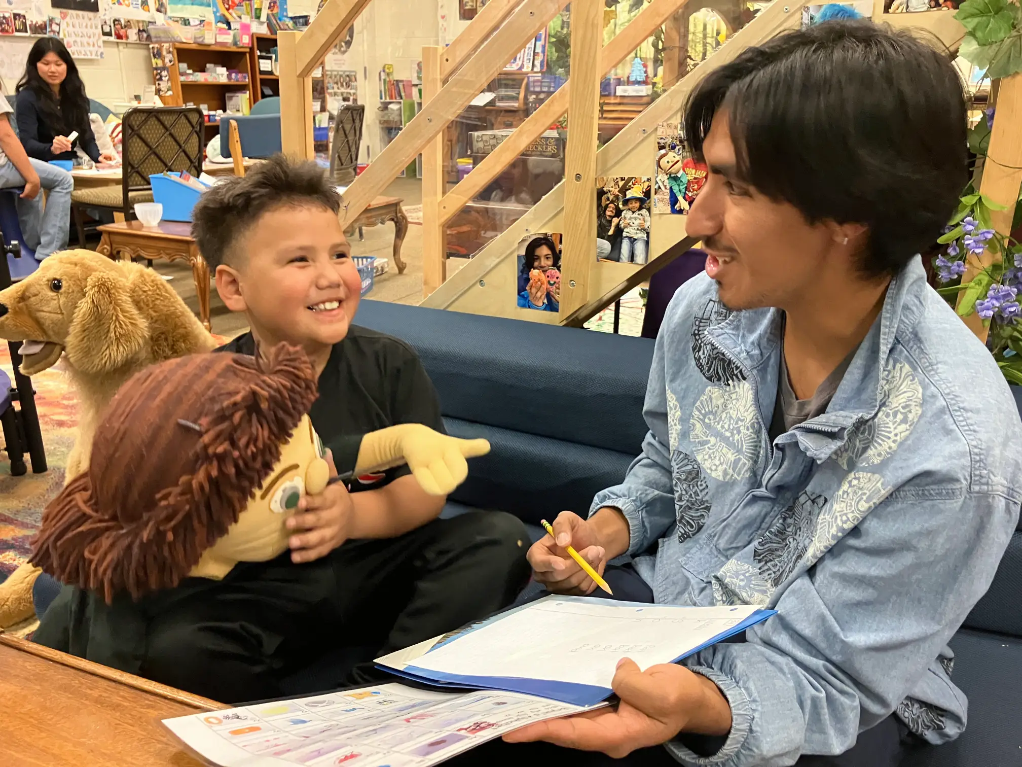 bryan smiling at his tutor Hugo bryan smiling at his tutor Hugo