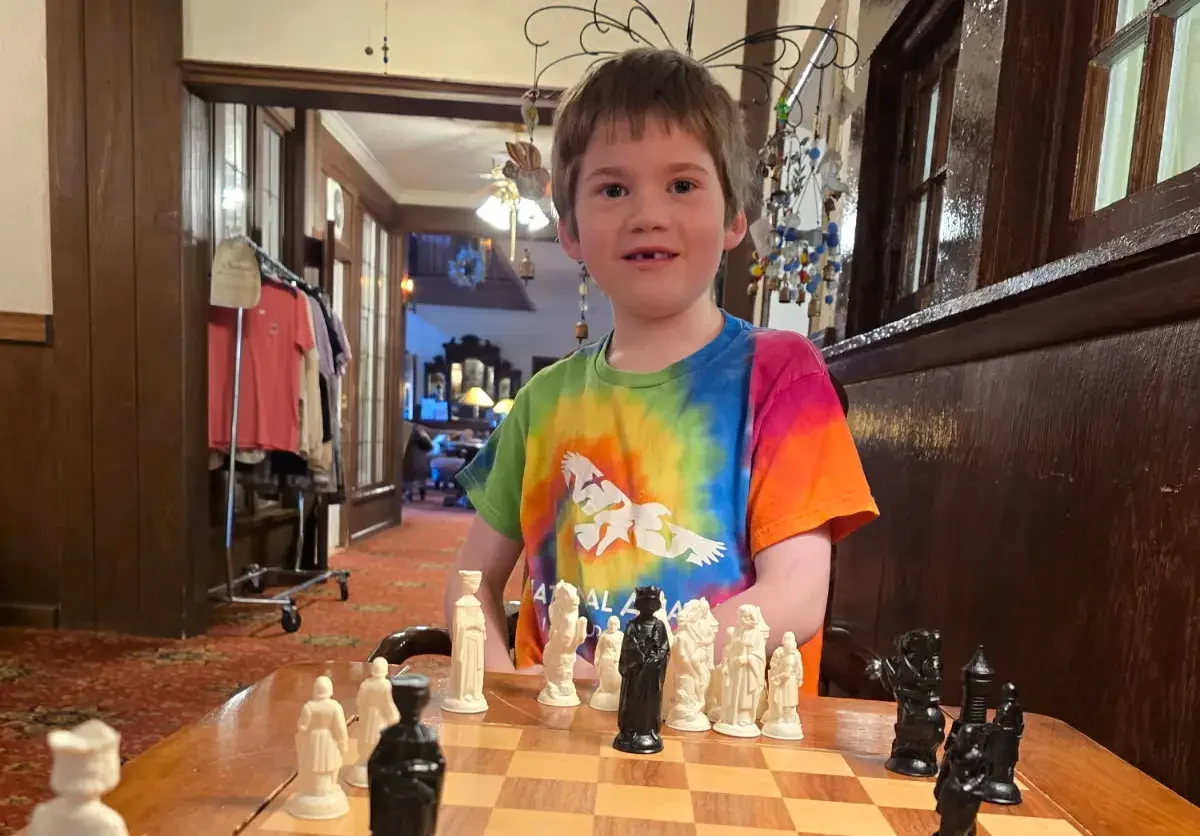 Student Playing Chess