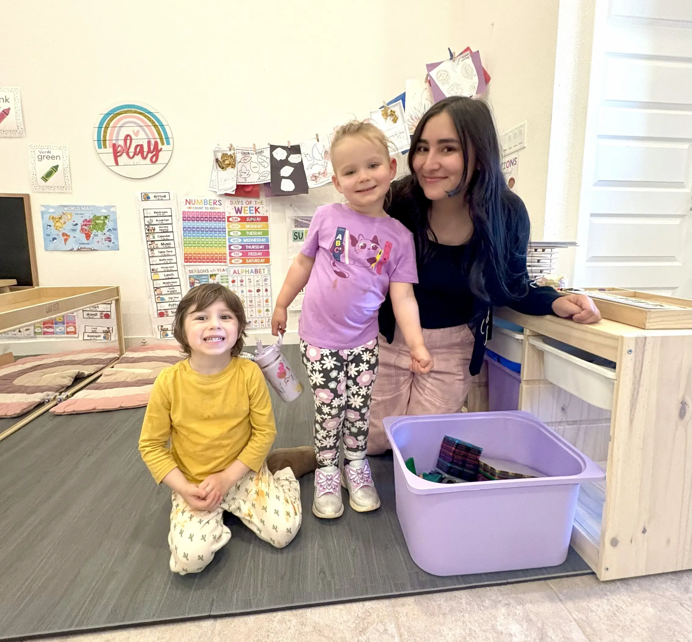 Courtesy photo: Learning together: Destiny and her students in the heart of her classroom.