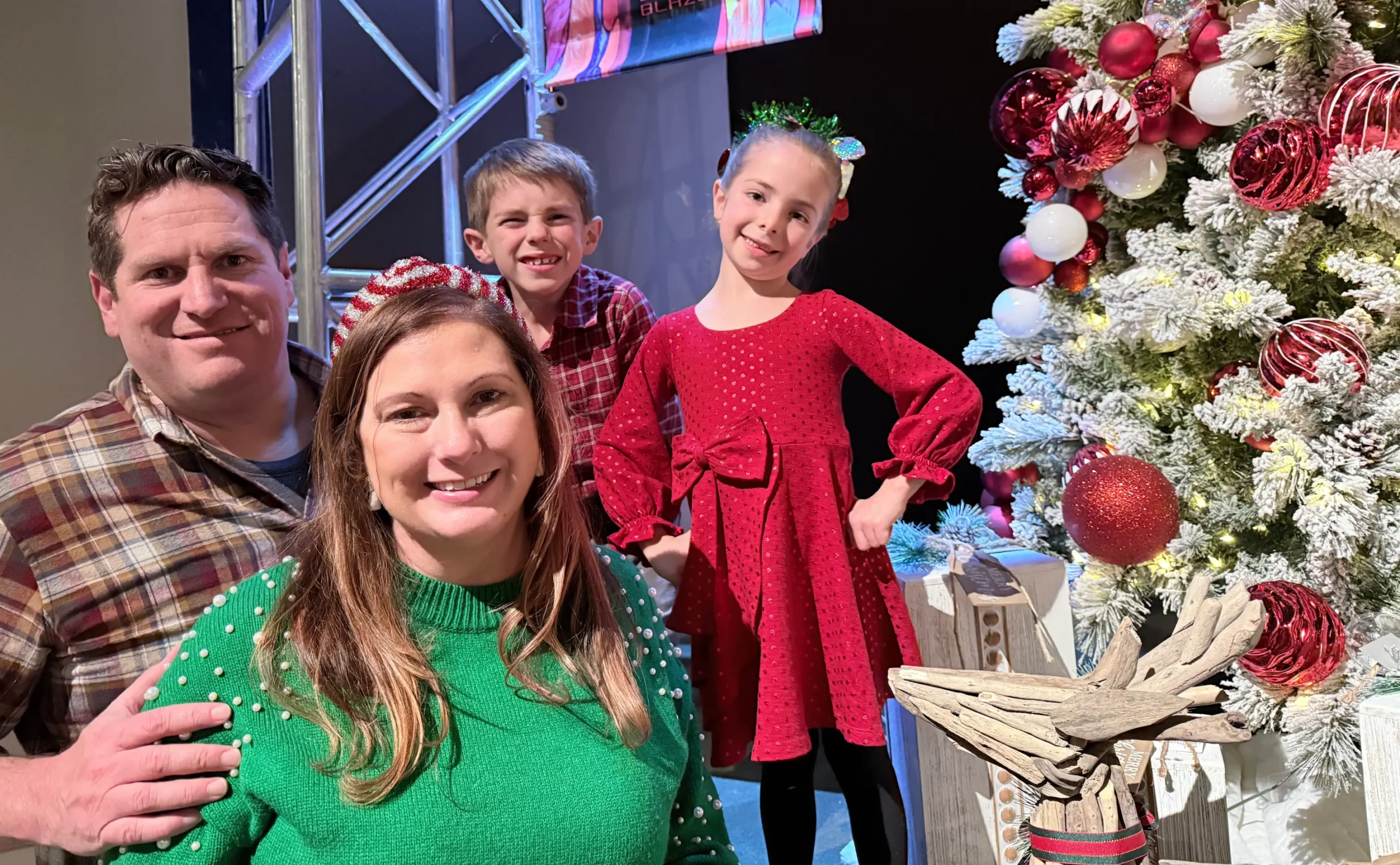 Jen and her family during Christmas The Schroer family celebrates Christmas together, looking ahead to the new year with optimism and hope.